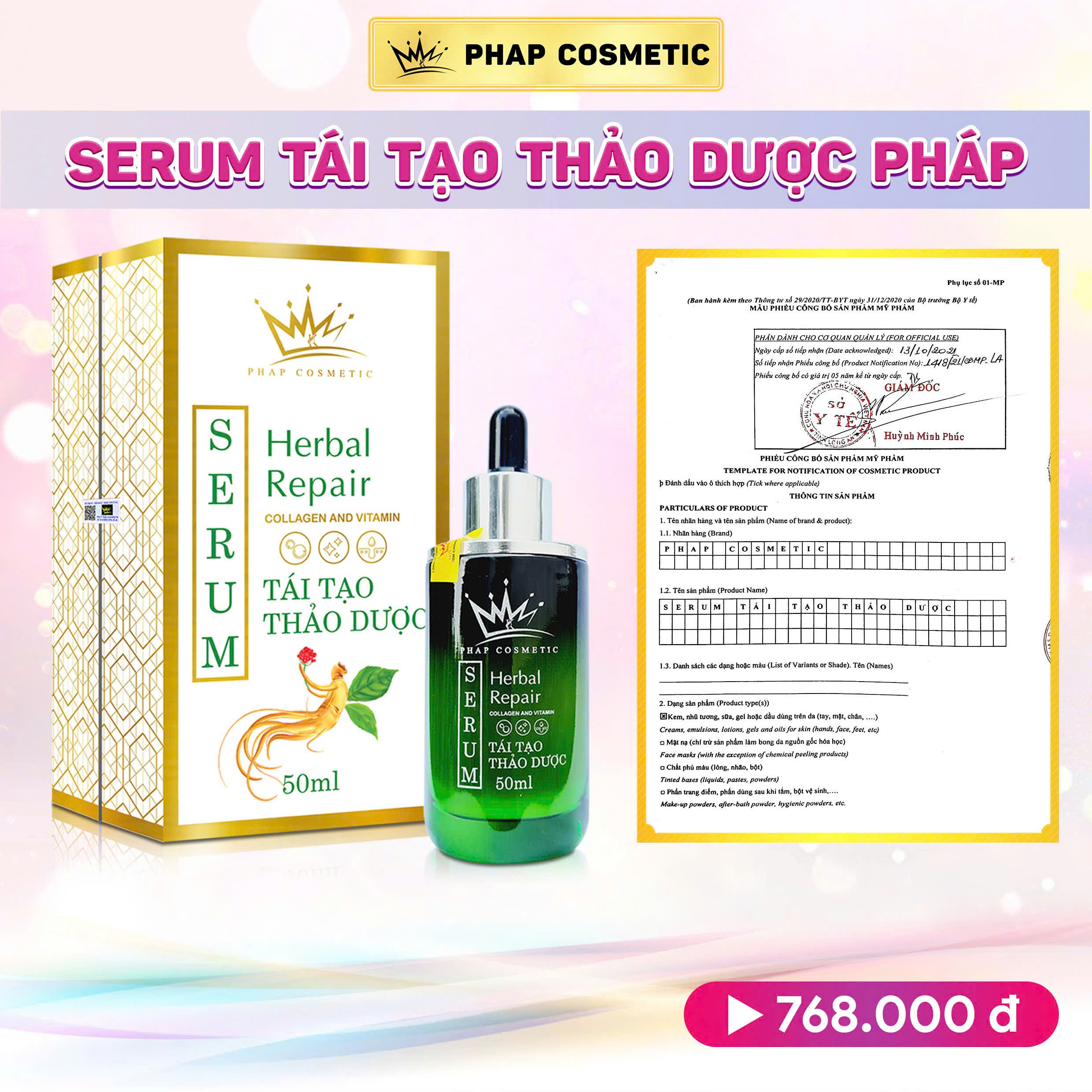 Serum Tái Tạo Thảo Dược Pháp Serum Tái Tạo Thảo Dược Pháp